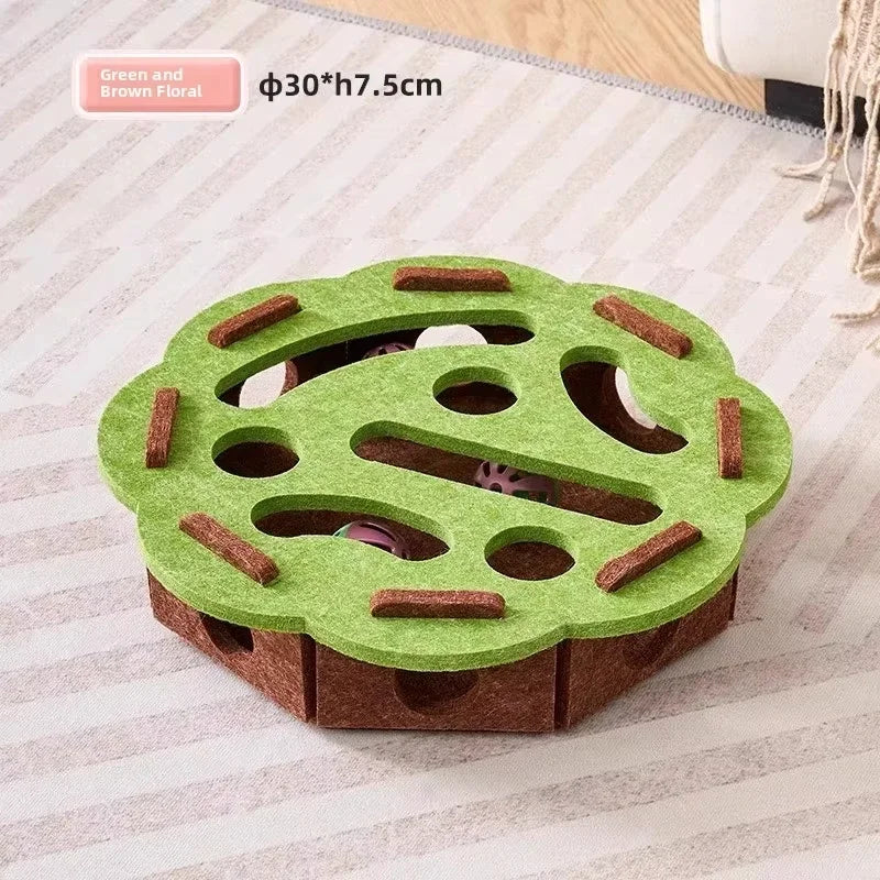 Cat Puzzle Feeder Box with Ball — Slow Feeding & Brain-Boosting Fun for Cats!