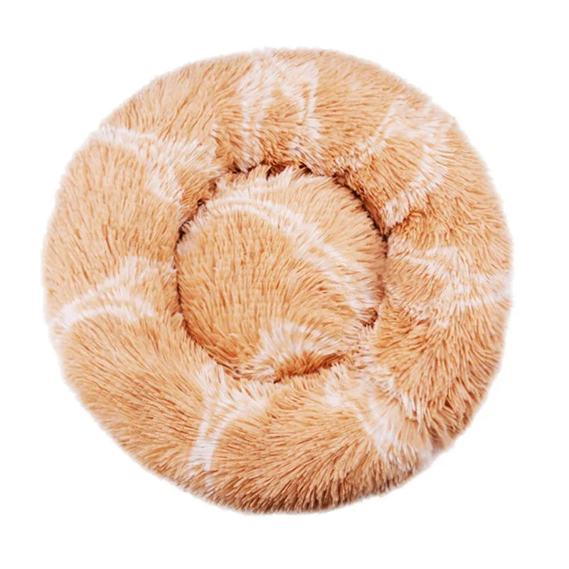Round Plush Pet Bed — Super Soft Winter Warm Sleeping Bed for Dogs & Cats (6 Sizes, 40-90cm)!