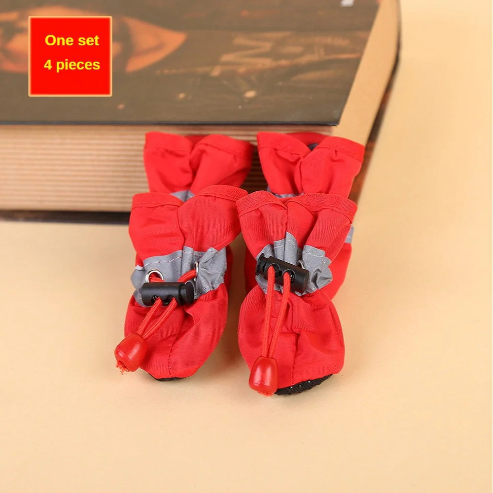 4pcs Water-Resistant Dog Shoes for Small Dogs