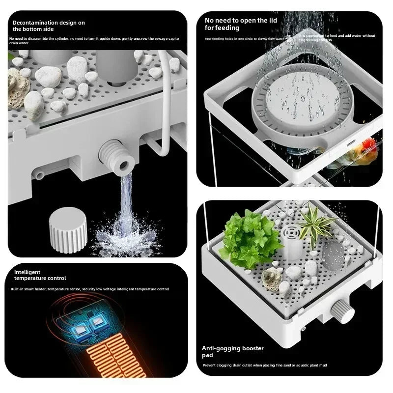 Smart Betta Fish Tank — Desktop Mini Self-Circulating Ecological Aquarium for Your Desk!