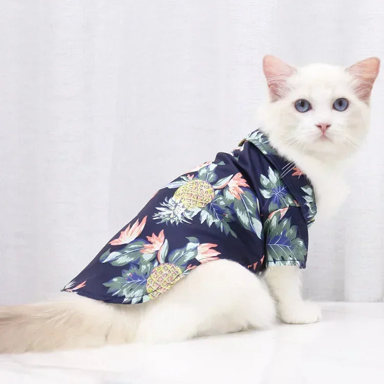 Hawaiian Style Chiffon Dog Shirt