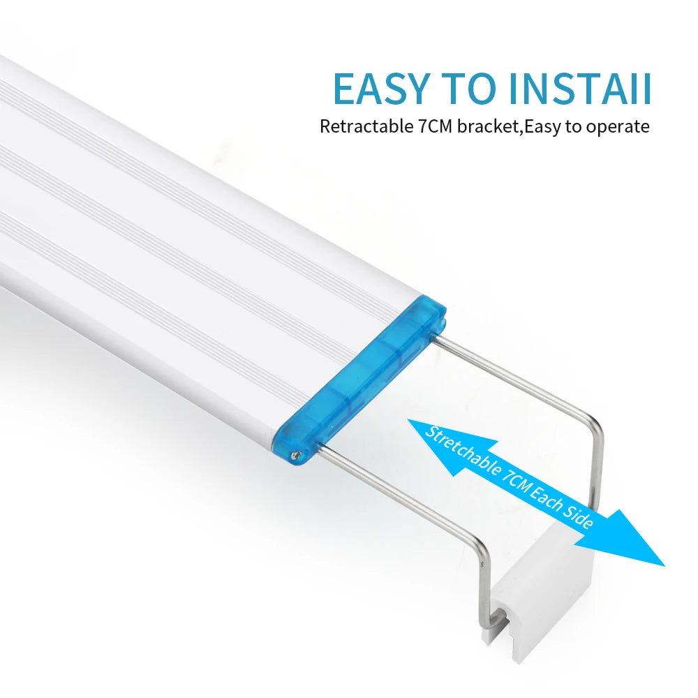 Ultra-Thin Clip-On LED Aquarium Light — Full Spectrum Plant Growth Lamp (18-75cm Expandable)!