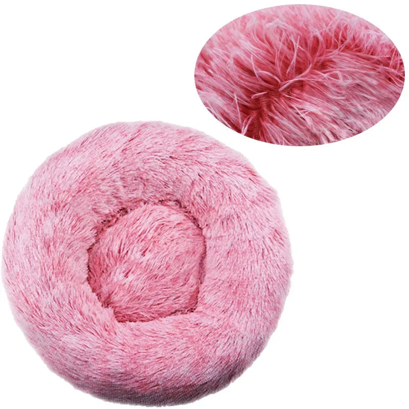 Round Plush Pet Bed — Super Soft Winter Warm Sleeping Bed for Dogs & Cats (6 Sizes, 40-90cm)!