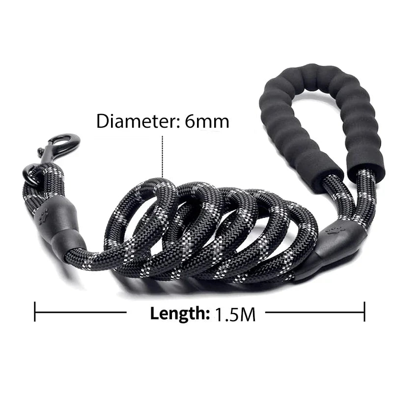 Strong Reflective Dog Leash for All Sizes — Durable, Safe & Built for Every Adventure!