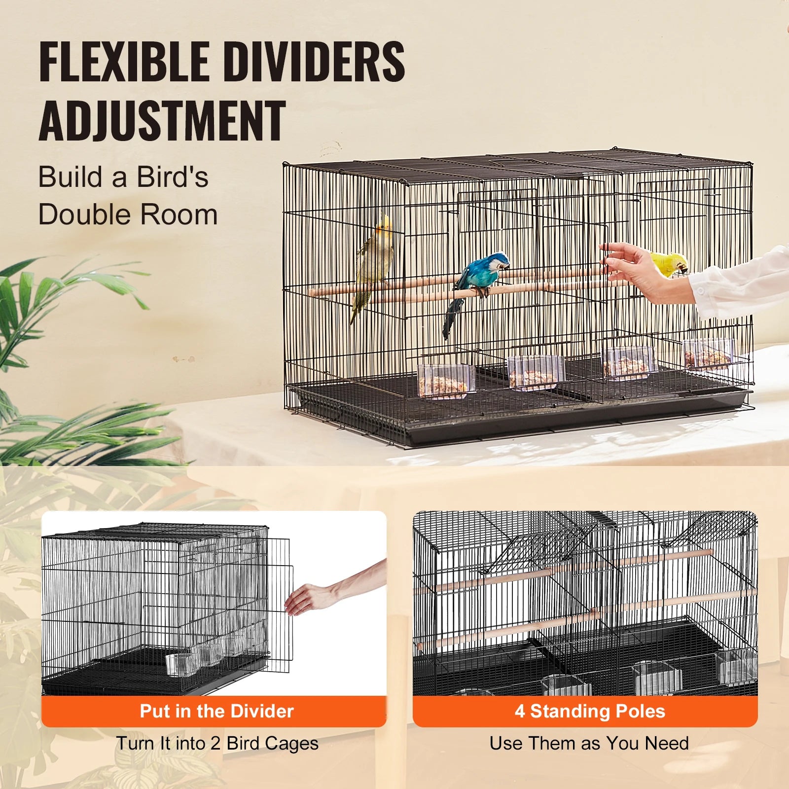 SucceBuy 30in Bird Cage with Divider