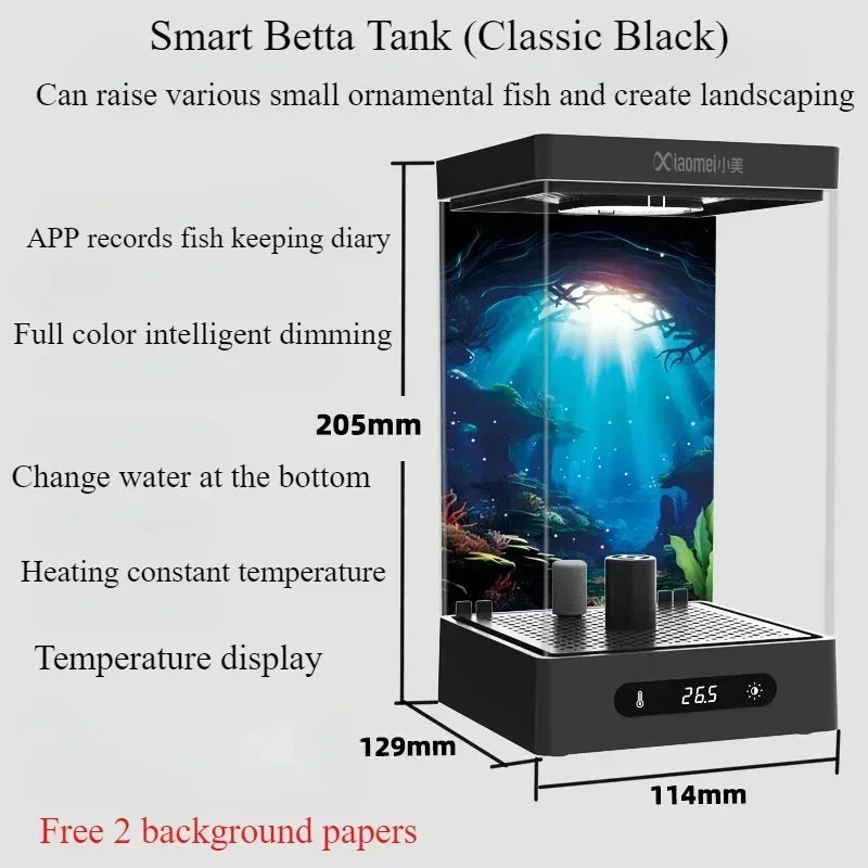 Smart Betta Fish Tank — Desktop Mini Self-Circulating Ecological Aquarium for Your Desk!