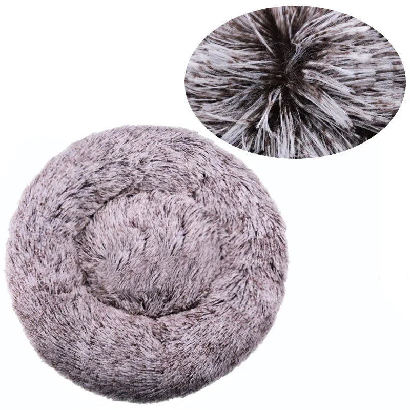 Round Plush Pet Bed — Super Soft Winter Warm Sleeping Bed for Dogs & Cats (6 Sizes, 40-90cm)!