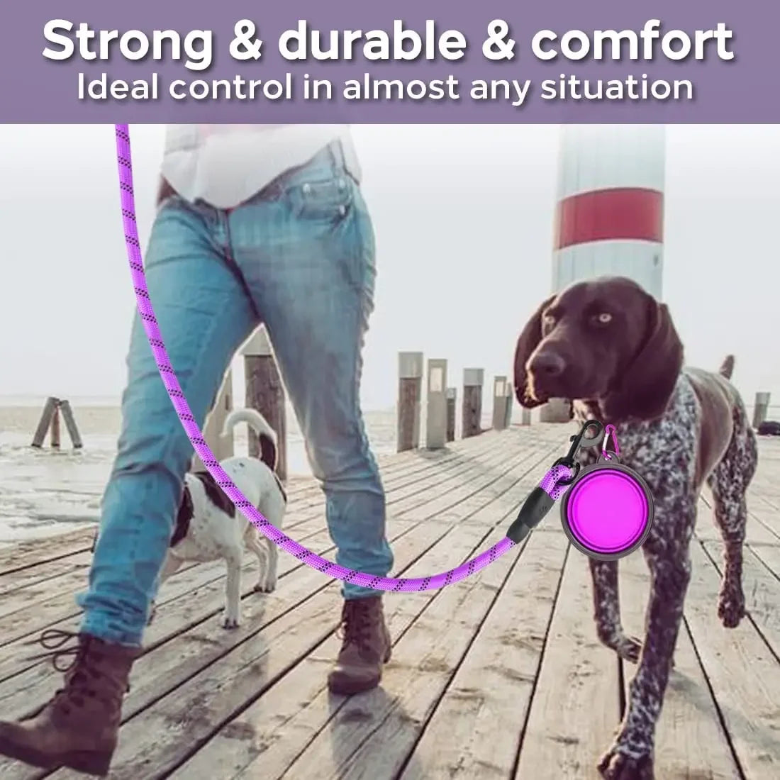 Strong Reflective Dog Leash for All Sizes — Durable, Safe & Built for Every Adventure!