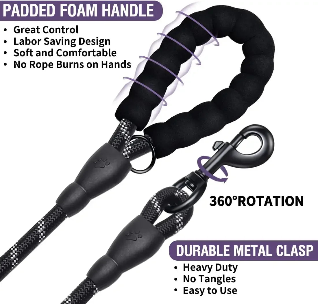 Strong Reflective Dog Leash for All Sizes — Durable, Safe & Built for Every Adventure!
