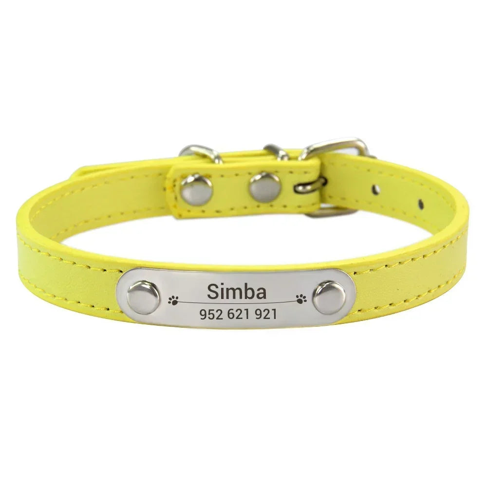 Personalized Engraved Leather Dog Collar
