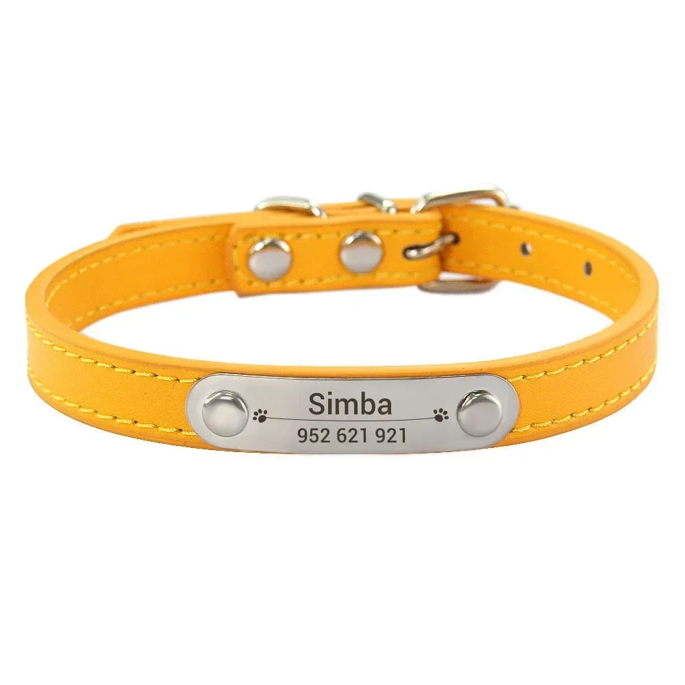 Personalized Engraved Leather Dog Collar — Stylish, Custom & Made to Last!