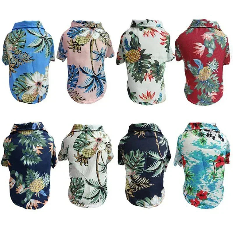 Hawaiian Style Chiffon Dog Shirt
