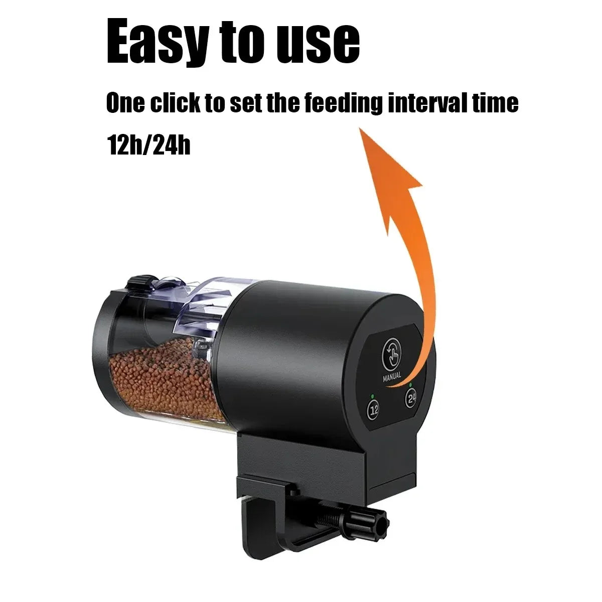 Automatic Fish Feeder With Timer — IP66 Waterproof | 100ml Auto Food Dispenser for Fish & Turtles