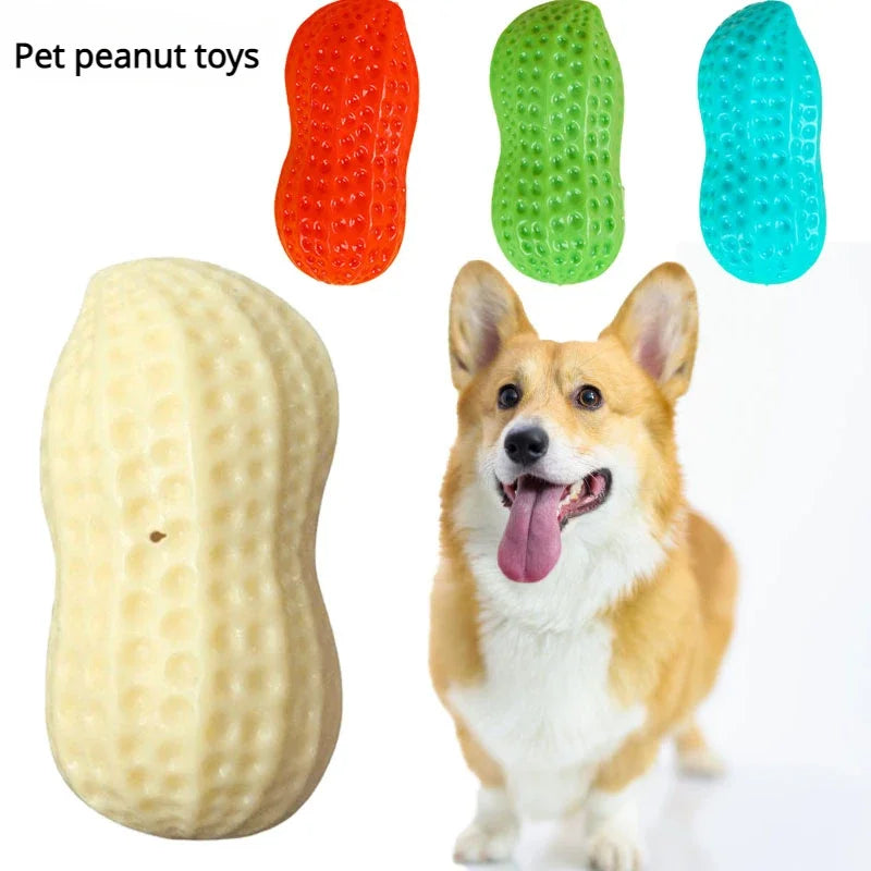 Pet Peanut Toy - TPR Chew for Dogs