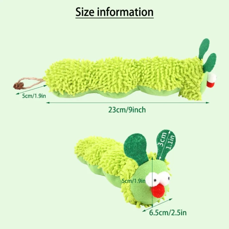 Caterpillar Catnip & Silvervine Molar Toy — Interactive Cat Teaser for Clean Teeth & Wild Play!