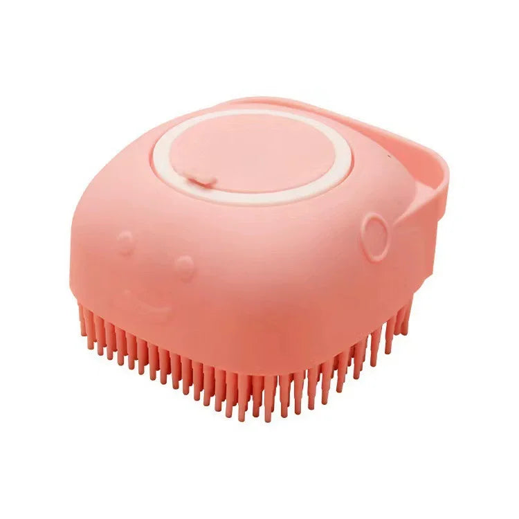 Dog Bathing Brush & Shampoo Dispenser — Soft Silicone Massage Brush for Dogs & Cats!