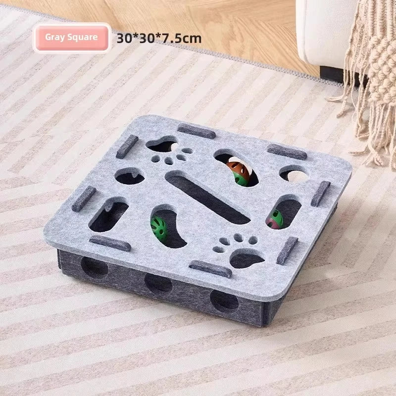 Cat Puzzle Feeder Box with Ball — Slow Feeding & Brain-Boosting Fun for Cats!