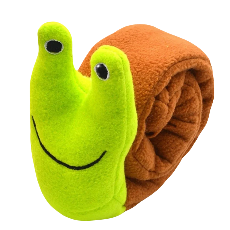 Snail Dog Puzzle Feeder & Squeaky Plush Toy — Foldable, Indestructible & Slow-Feed Fun!