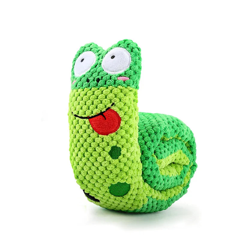 Snail Dog Puzzle Feeder & Squeaky Plush Toy — Foldable, Indestructible & Slow-Feed Fun!