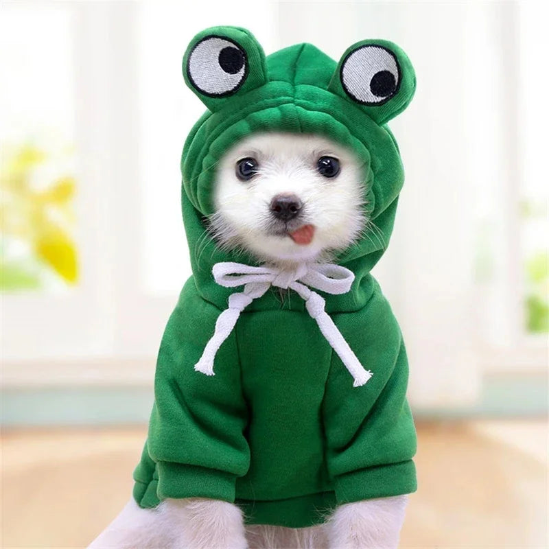 Fruit Print Fleece Hoodie — Small Dogs & Cats