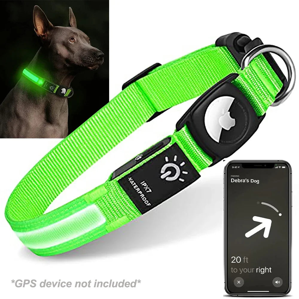 Apple AirTag LED Dog Collar by The Paw Prime