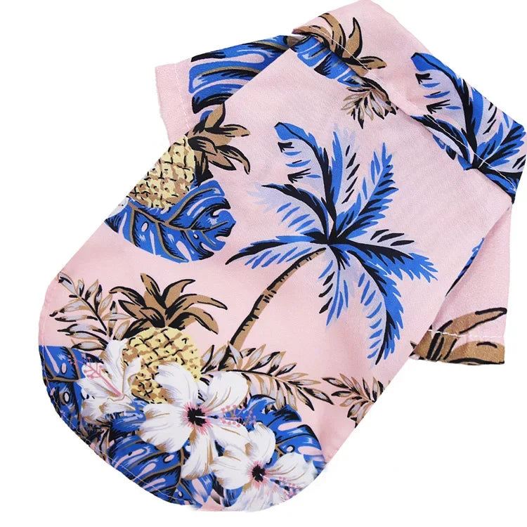 Hawaiian Style Chiffon Dog Shirt
