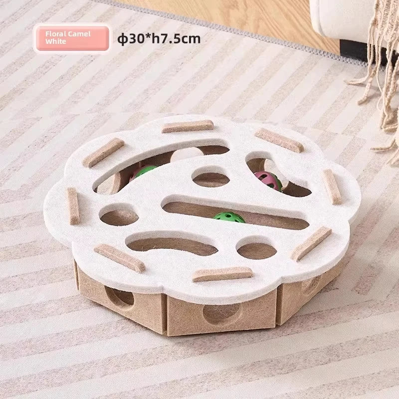 Cat Puzzle Feeder Box with Ball — Slow Feeding & Brain-Boosting Fun for Cats!