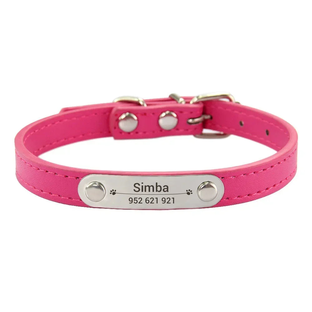 Personalized Engraved Leather Dog Collar — Stylish, Custom & Made to Last!