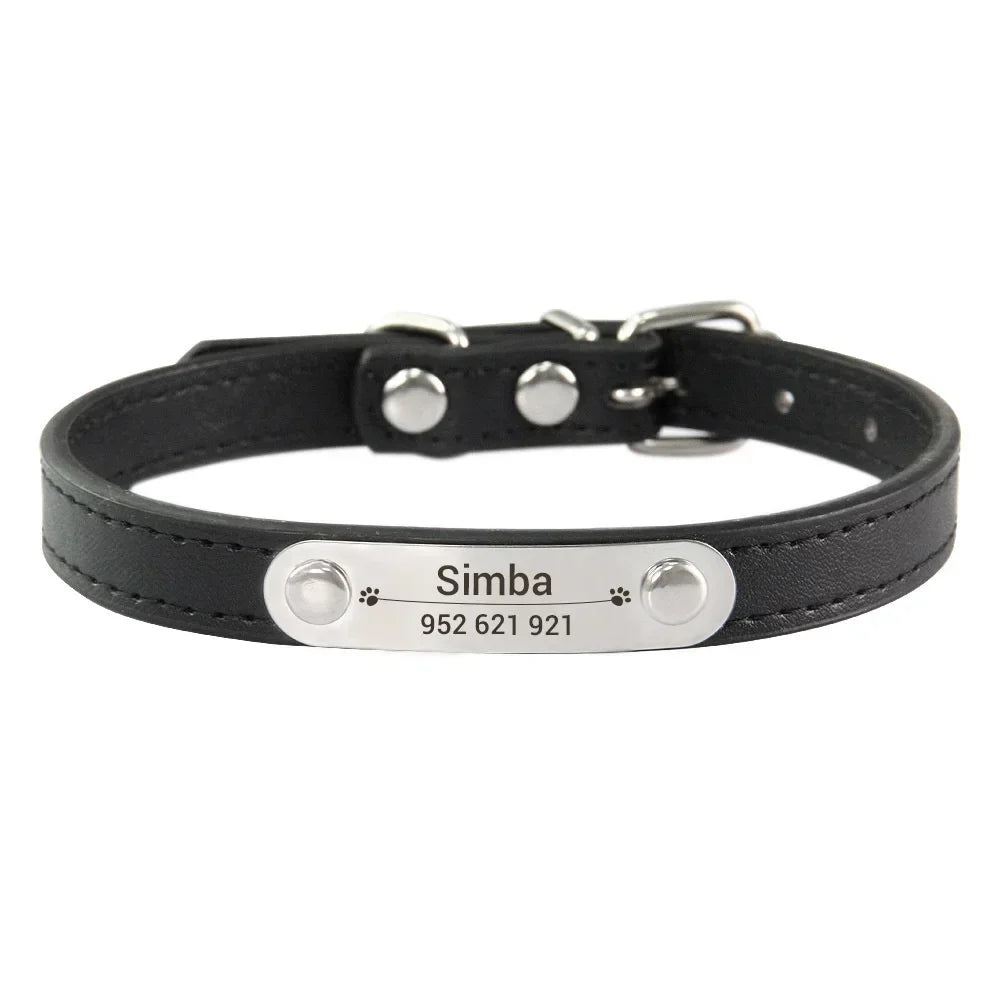 Personalized Engraved Leather Dog Collar — Stylish, Custom & Made to Last!