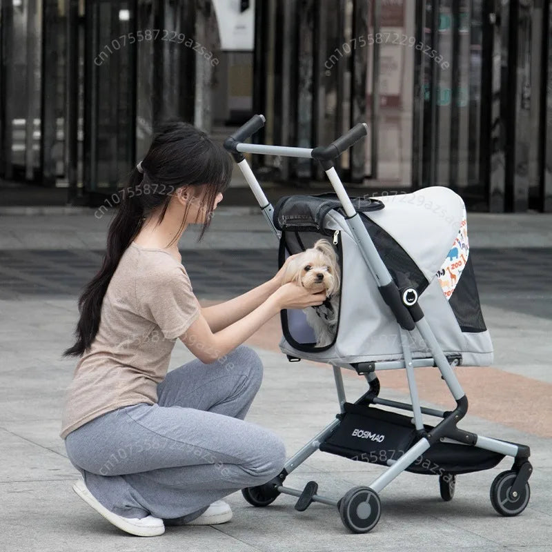 Portable Pet Stroller – Ultra-light & Foldable (Two Cats)