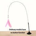 Interactive Feather & Bell Cat Teaser Wand Toy — Suction Cup Pole for Hands-Free Fun!