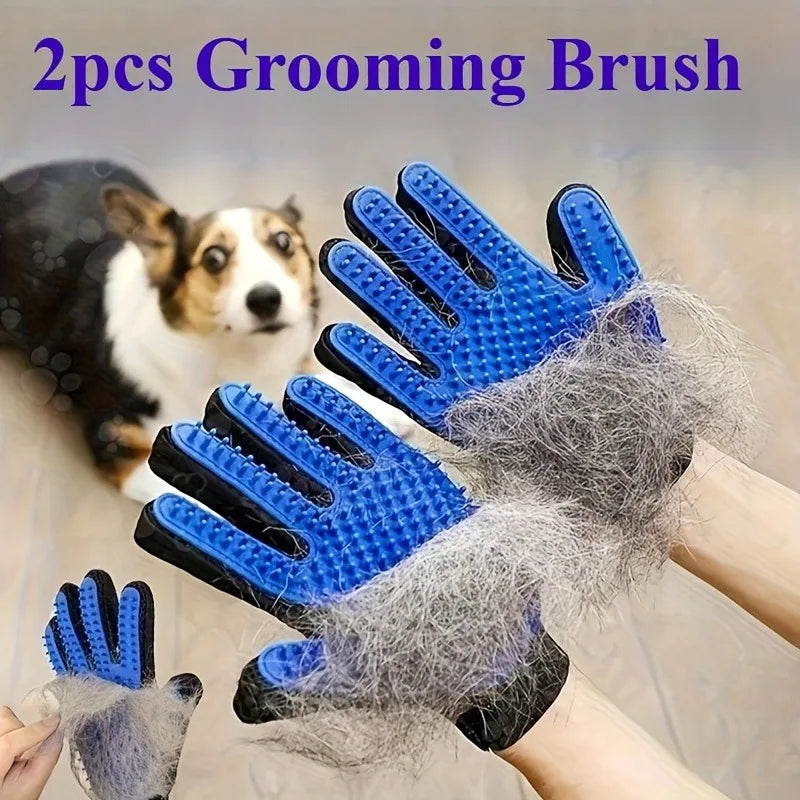 2-in-1 Pet Grooming Gloves Set