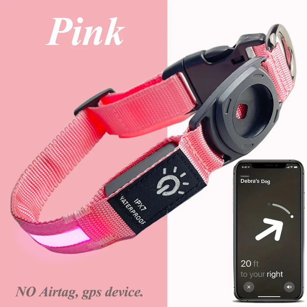 Apple AirTag LED Dog Collar by The Paw Prime