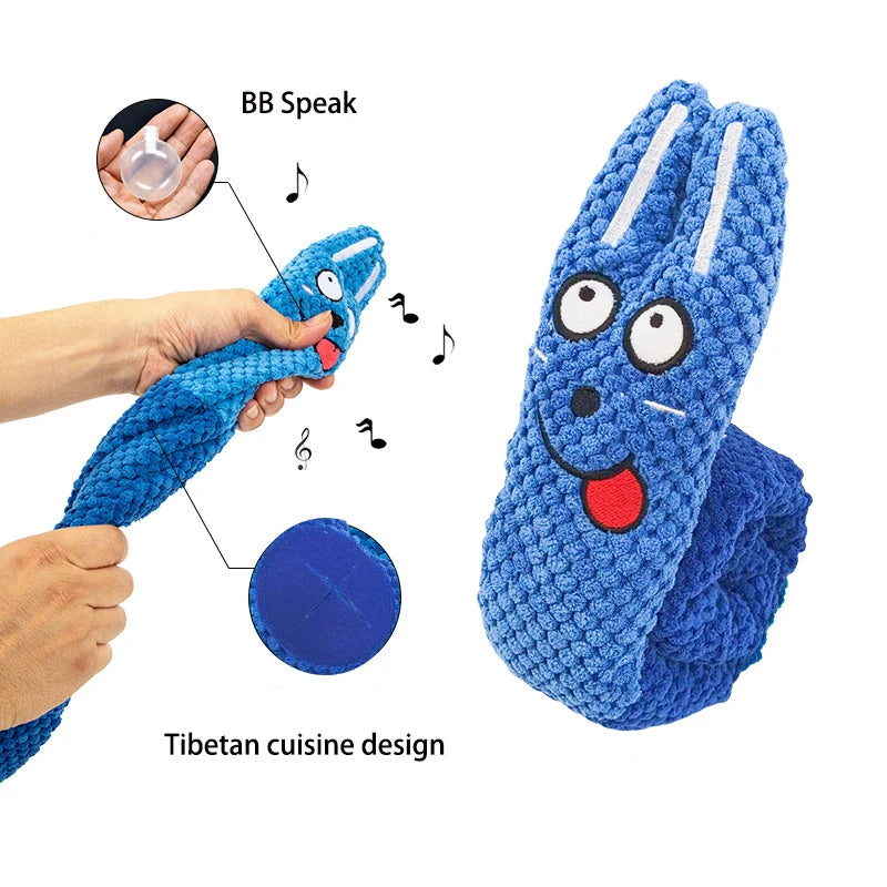 Snail Dog Puzzle Feeder & Squeaky Plush Toy — Foldable, Indestructible & Slow-Feed Fun!
