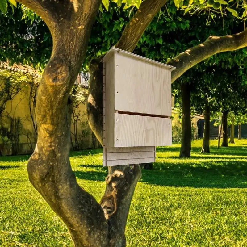 Outside Bat Habitat House – Reusable Wood Shelter