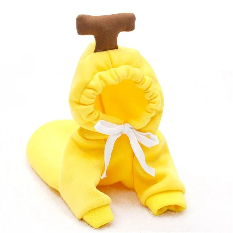 Fruit Print Fleece Hoodie for Small Pets