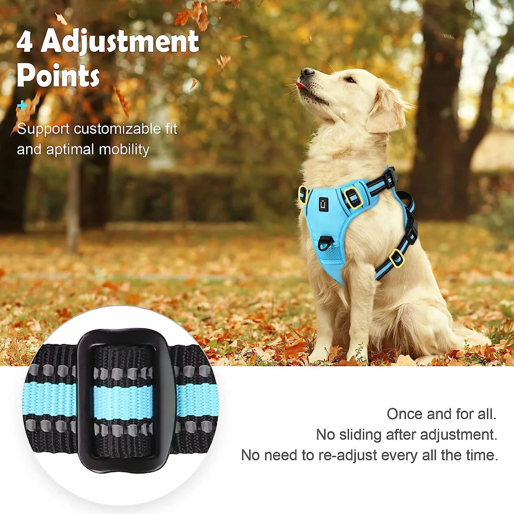 No-Pull Dog Harness — Adjustable Soft Padded Vest with Easy Control Handle!