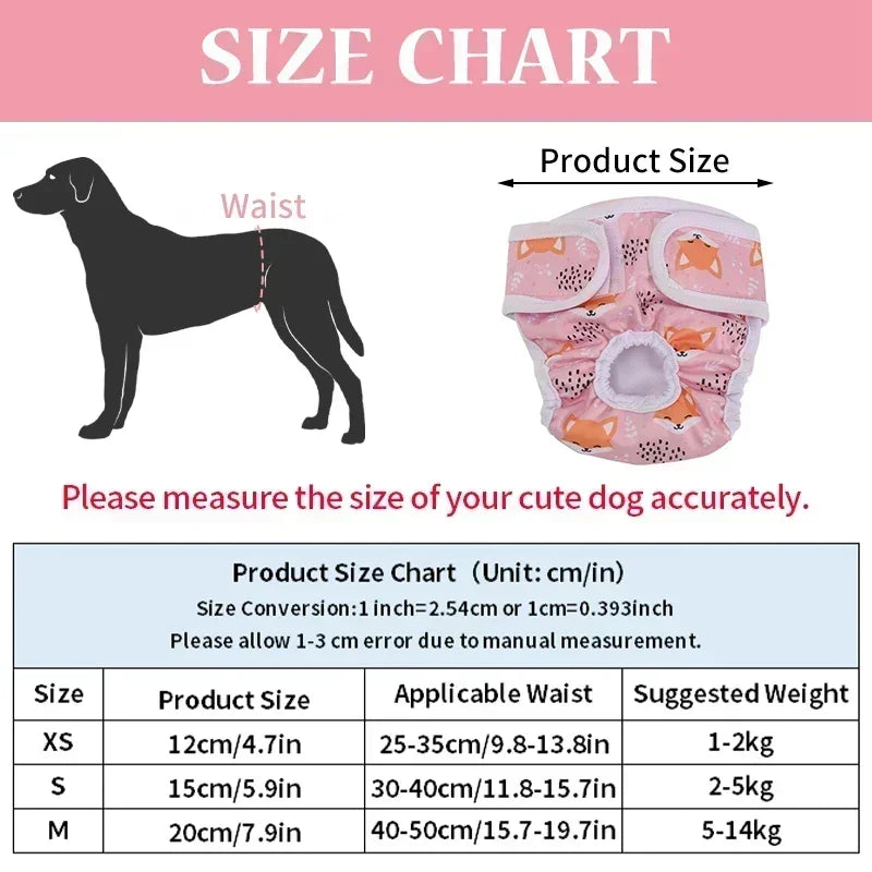 Washable Cartoon Dog Diapers