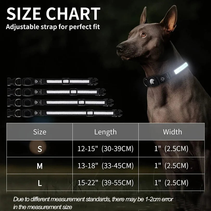 Apple AirTag LED Dog Collar by The Paw Prime