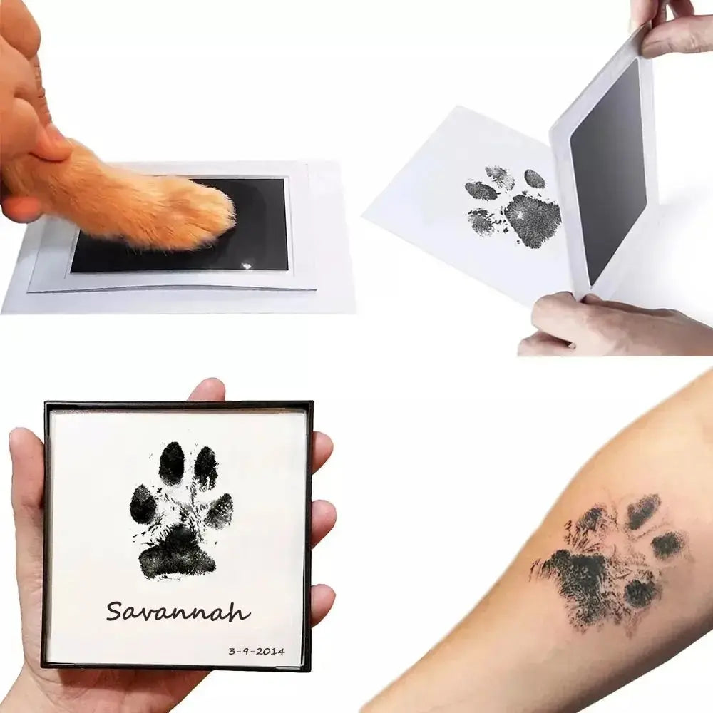 Paw Print Clean Touch Ink Pad & DIY Keepsake Kit — Capture Your Pet's Paws Forever!