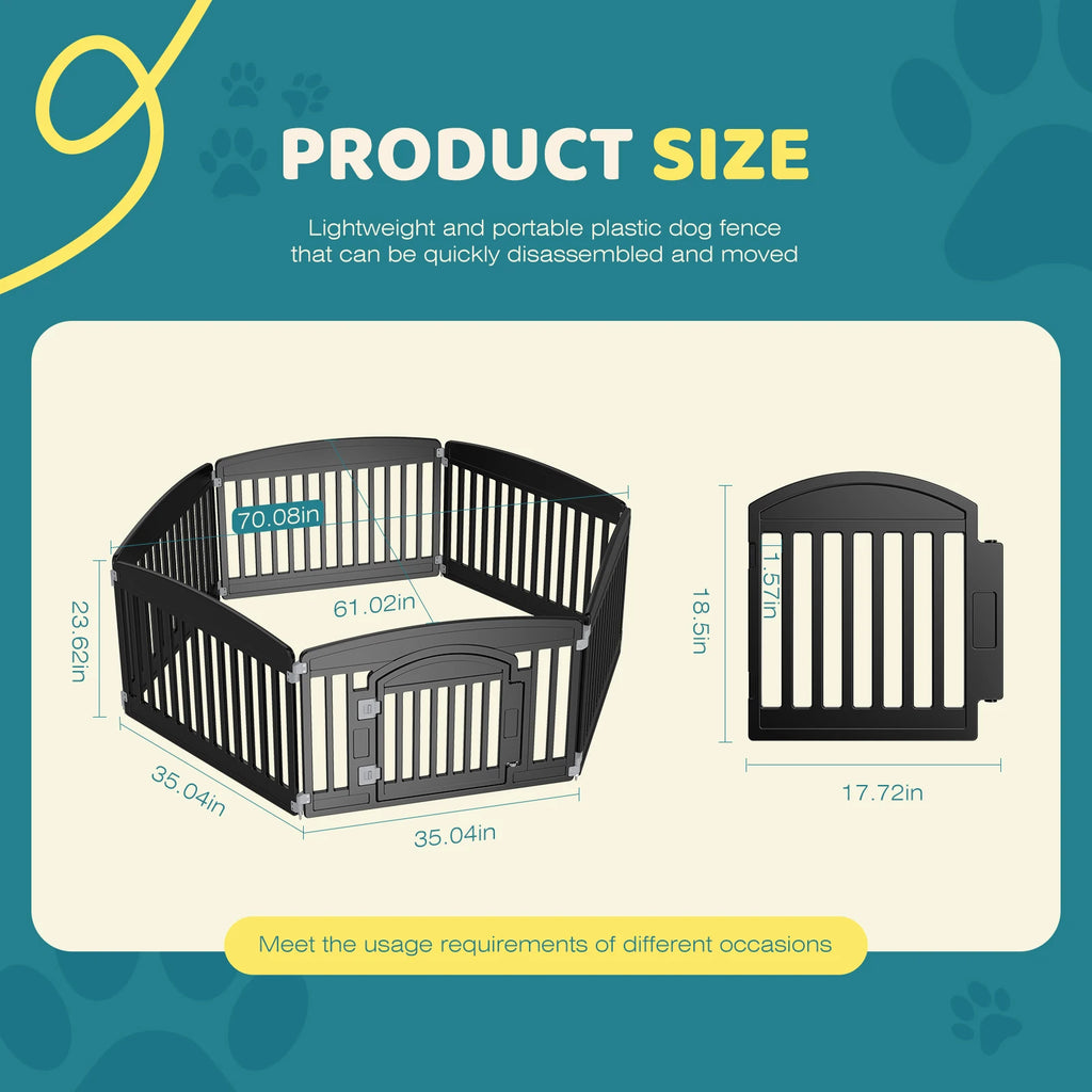 JHK 6-Panel Plastic Dog Playpen (24 in)