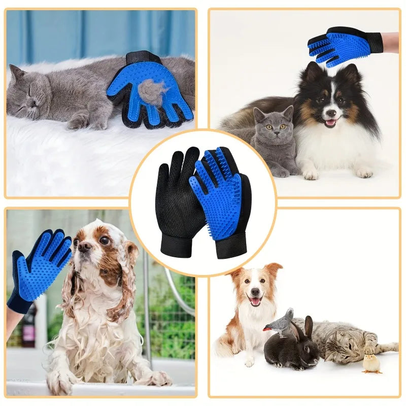 2-in-1 Pet Grooming Gloves Set