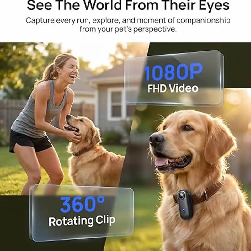1080P HD Wireless Pet Collar Camera — See the World Through Your Pet's Eyes!