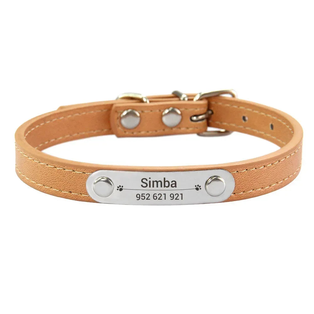Personalized Engraved Leather Dog Collar — Stylish, Custom & Made to Last!