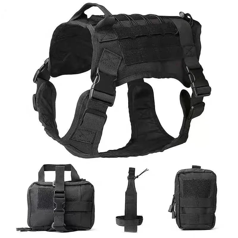 Camouflage Tactical Dog Harness & Training Vest — Built Tough for Adventure Pups!