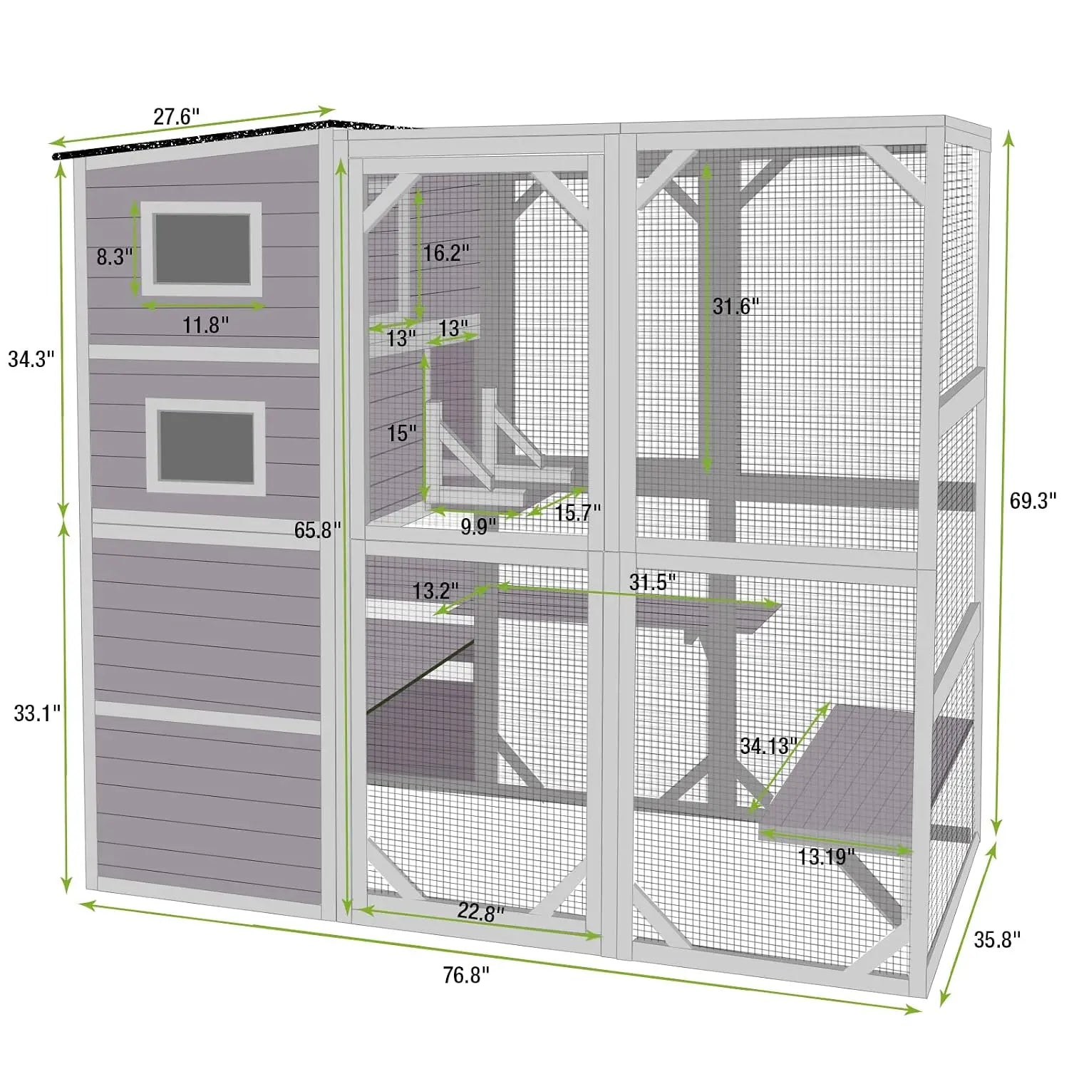 Outdoor Catio – Large 77in Walk-In