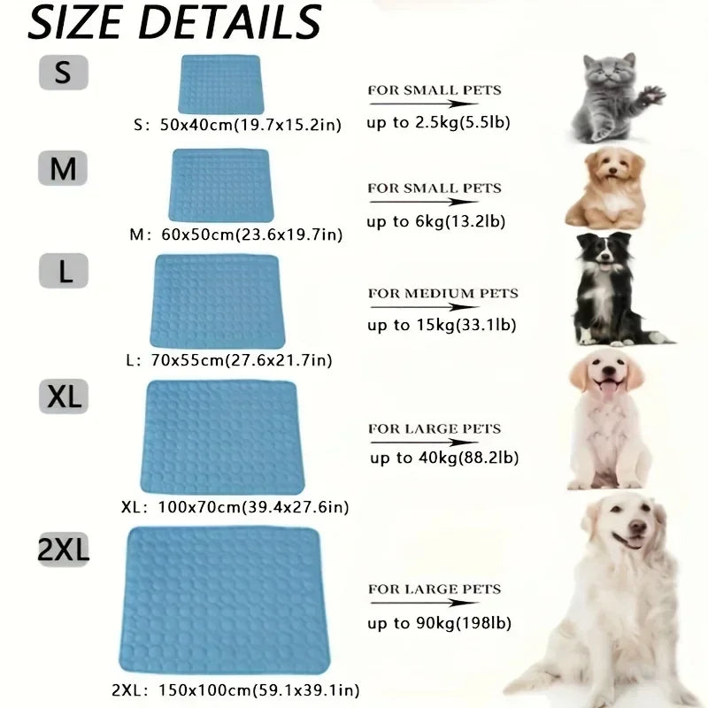 Summer Pet Cooling Mat — Ice Silk Breathable Sleeping Pad for Dogs & Cats!