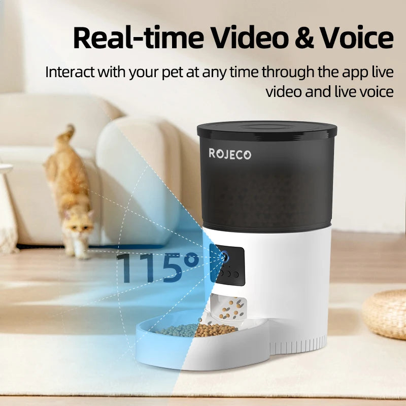 ROJECO Auto Cat Feeder with Camera