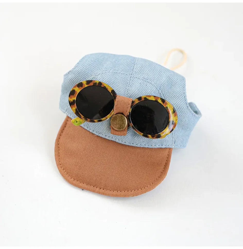 Two-Piece Pet Sun Hat & Sunglasses Set