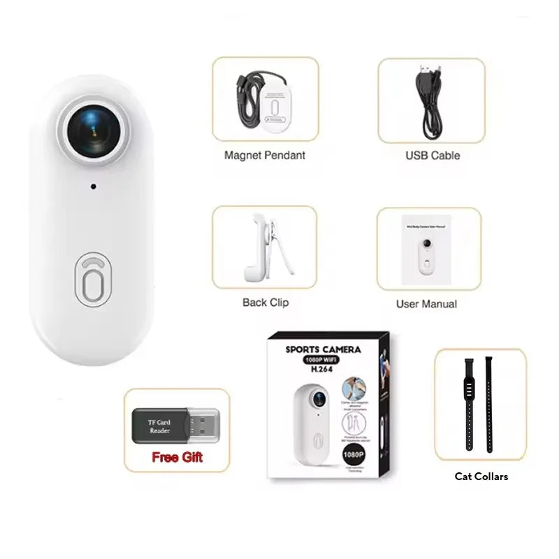1080P HD Wireless Pet Collar Camera — See the World Through Your Pet's Eyes!